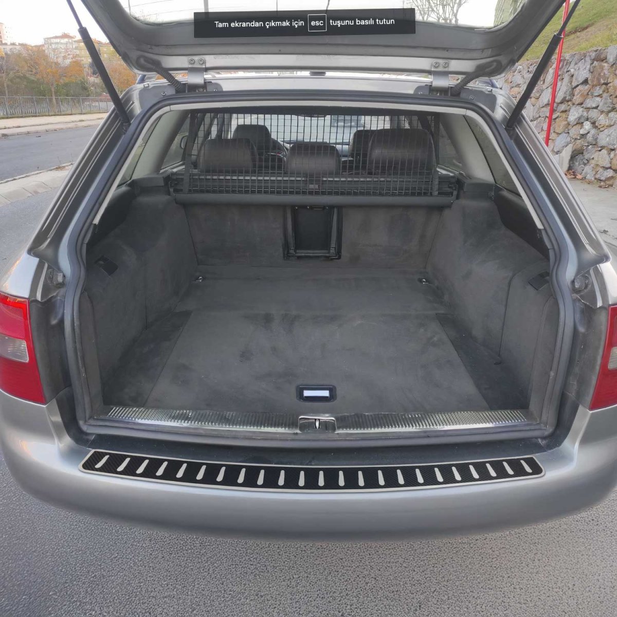 Audi A6 Rear Bumper Sill Cover - Omac - S.Steel + Carbon Foiled - Gloss Silver - '97-'04